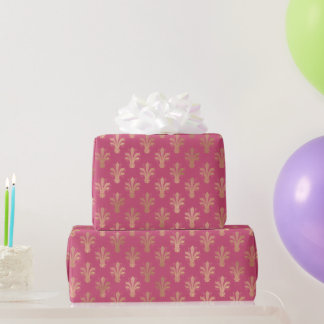 Lux Guld Fleur de Lis och Raspberry Sorbet Presentpapper