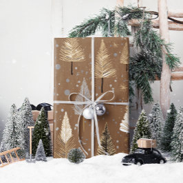 Lux jul Guld på Warm Brown Presentpapper