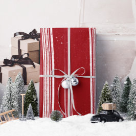 Lux jul White Rand på Red Wrapping Papper Presentpapper