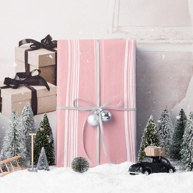 Lux jul White Rand på Rosa Wrapping Papper Presentpapper (Celebrate every occasion with our stunning Lux Christmas Pink wrapping paper!)