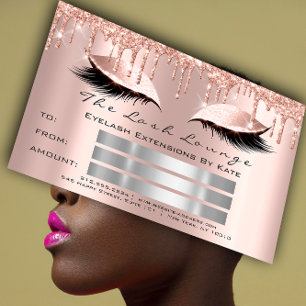 Lux Lash Grått Spark Guld Makeup Certificate Gift Inbjudningar