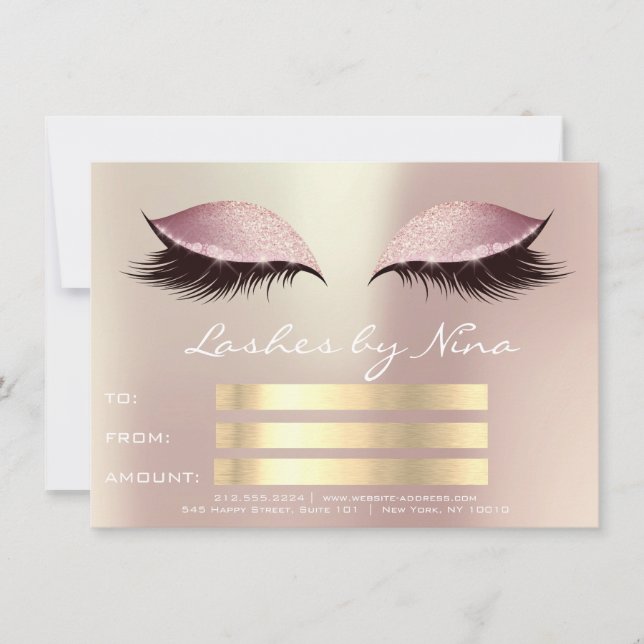 Lux Lashes Rosa Rosa Guld Makeup Certifikat Gåva1 (Framsida)