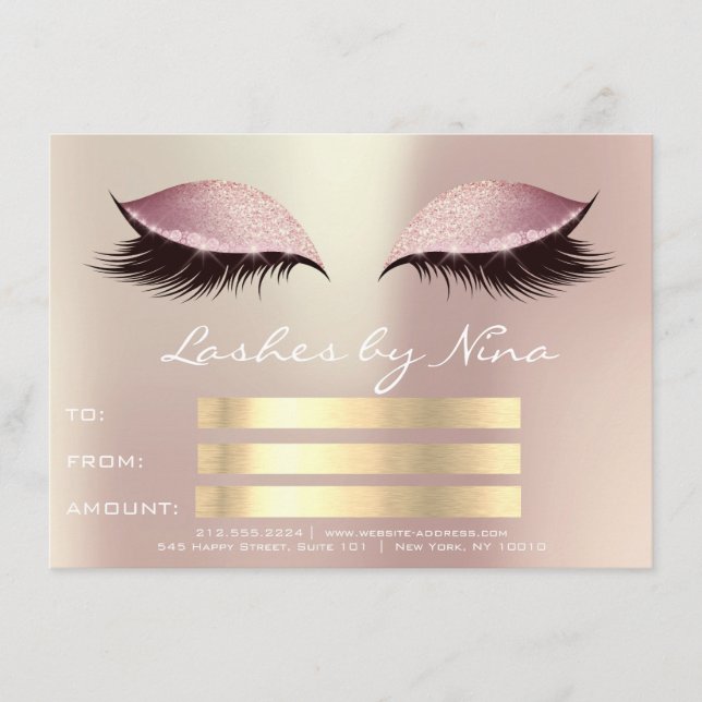 Lux Lashes Rosa Rosa Guld Smink Certifikat Gåva1 (Framsida)