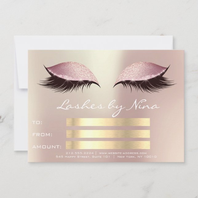 Lux Lashes Rosa Rosa Guld Smink Certifikat Gåva1 (Framsida)
