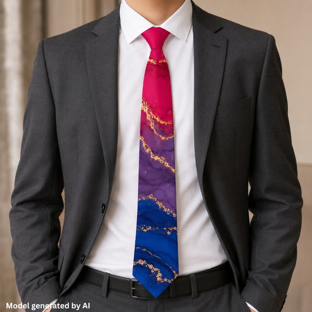 Lux Marmor Bisexuell Pride Färger Slips (Skapare uppladdad)