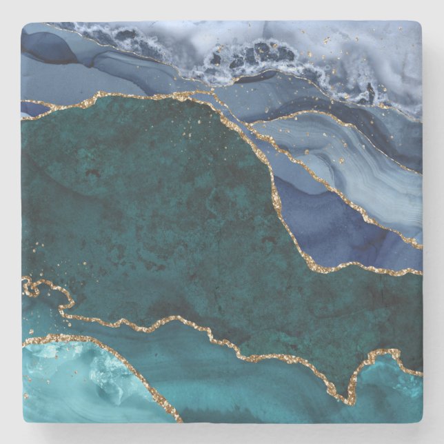 Lux Peacock Agate & Guld Stenunderlägg (Framsidan)