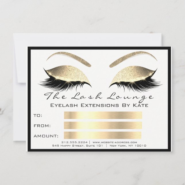 Lux Rips Ögongvipor Vit Guld Makeup Certifikat Pre (Framsida)