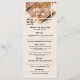 Lux ro guld glitter rostade kopparskuggor bröllop meny