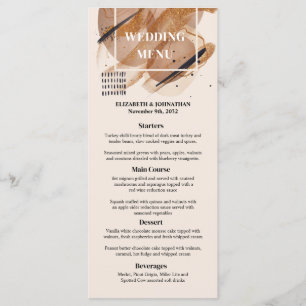 Lux ro guld glitter rostade kopparskuggor bröllop meny