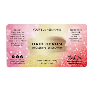 Lux Shimmer Rosa Guld Red Hair-serumetiketter Fraktsedel