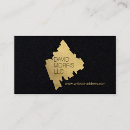 Luxe Abstrakt Guld Brushstroke-Logotyp på svart Pa Visitkort