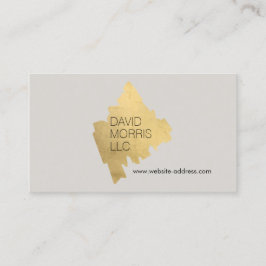 Luxe Abstrakt Guld Brushstroke Logotyp på Tan Visitkort
