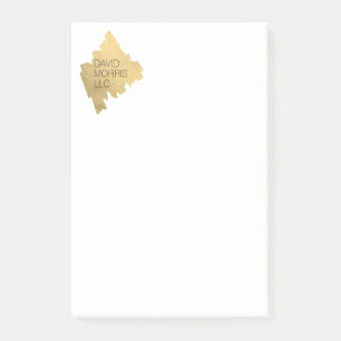 Luxe Abstrakt Guld Brushstroke Logotyp på White Post-it Block