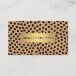 Luxe Animal Print Confetti-punkter med Guld Pub Visitkort