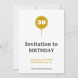 Luxe Balloon Birthday Inbjudan