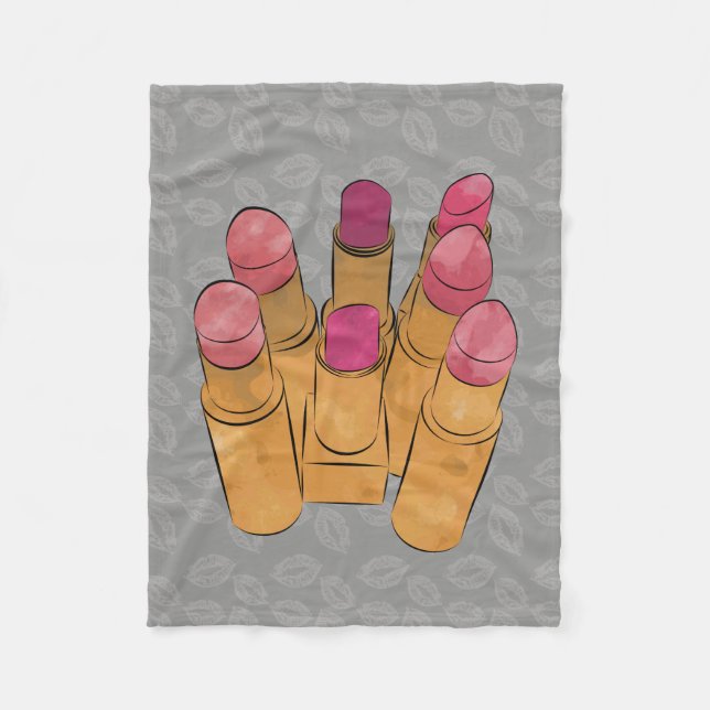 Luxe Beauty Lipstick Kiss Fleece Blanket (Framsidan)