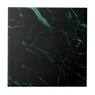 Luxe Black and Grönt Marble Ceramic Tile Kakelplatta