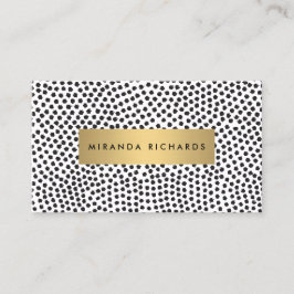 Luxe Black Confetti-punkter med Guld Pub Visitkort