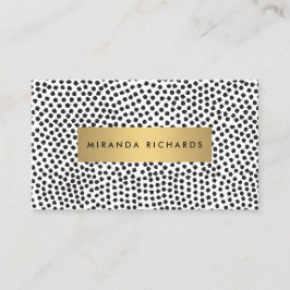 Luxe Black Confetti-punkter med Guld Pub Visitkort