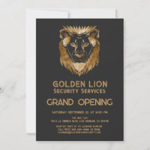Luxe Black Guld Lejon Business Logotyp Grand Open