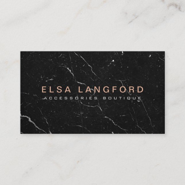 Luxe Black Marble I Boutique, Mode, judelry Visitkort (Framsida)