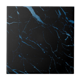 Luxe Black och Blue Marble Ceramic Tile Kakelplatta