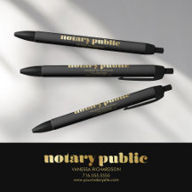 Luxe Black och Guld Business Promo Notary Public