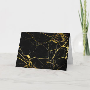 Luxe Black och Guld Marble Struktur Kort