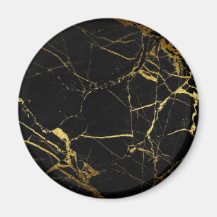 Luxe Black och Guld Marble Struktur Magnet