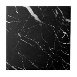 Luxe Black och Silver Marble Ceramic Tile Kakelplatta