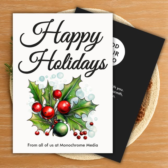 Luxe Black & White Christmas Card Julkort (Skapare uppladdad)