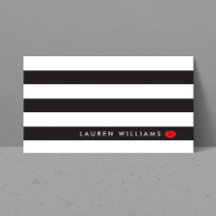 Luxe Black/White Rand Red Läppar Makeup Artist