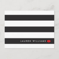 Luxe Black/White Rand Red Läppar Makeup Artist