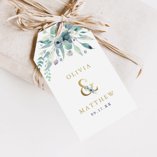 Luxe Blommigt Ampersand Bröllop Tack Presentetikett