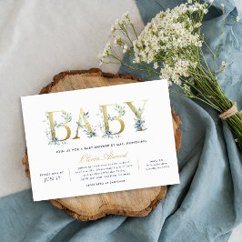 Luxe Blommigt Baby Shower by Mail Inbjudningar