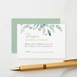 Luxe Blommigt Baby Shower Diaper Raffle Card Tilläggskort