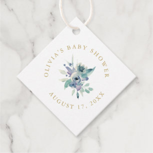 Luxe Blommigt Baby Shower Tack Gåvor Etiketter