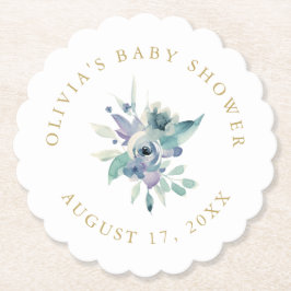 Luxe Blommigt Baby Shower Underlägg Papper