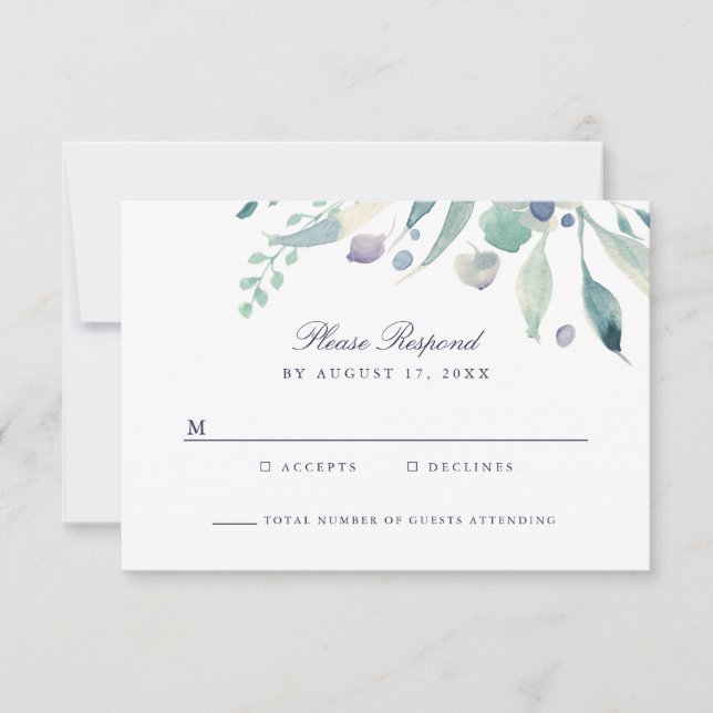 Luxe Blommigt Bröllop OSA Card (Framsida)