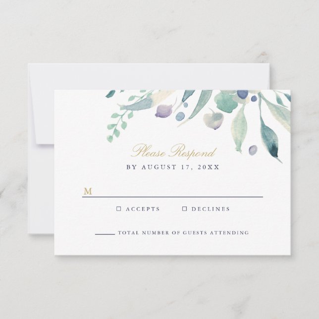 Luxe Blommigt Bröllop OSA Card Kort (Framsida)