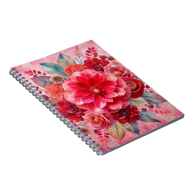 Luxe Blommigt Dream med Pastel Flowers & Abstrakt Anteckningsbok (Högra Sidan)