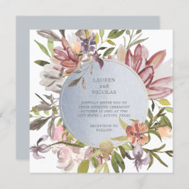 Luxe Blommigt | Elegant Watercolor Bröllop Inbjudningar