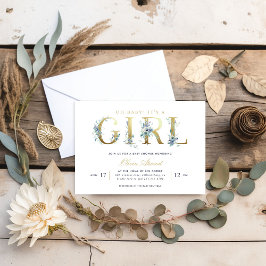 Luxe Blommigt Girl Baby Shower Inbjudningar