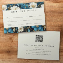 Luxe Blommigt QR-kod - Business Gift Certificate