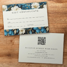 Luxe Blommigt QR-kod - Business Gift Certificate