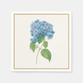 Luxe Blue Hydrangea Napkin — Elegant Botanical Pappersservett