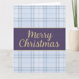 Luxe Blue Plaid “Merry Christmas Kort