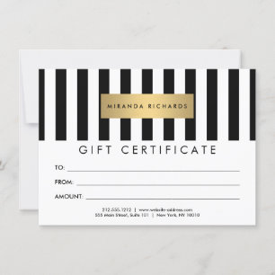 Luxe Bold Black and White Rand Gift Certificate