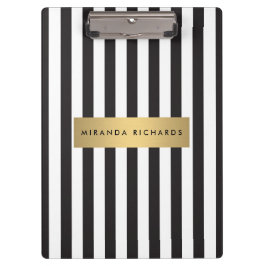 Luxe Bold Black and White Rand med Guld Pub