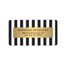 Luxe Bold Black and White Rand med Guld Pub